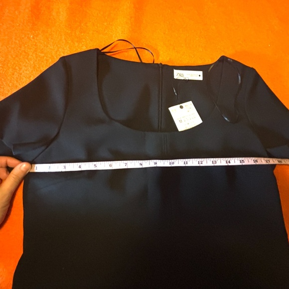Zara black short sleeve mini dress made in Europe NWT - Picture 9 of 16